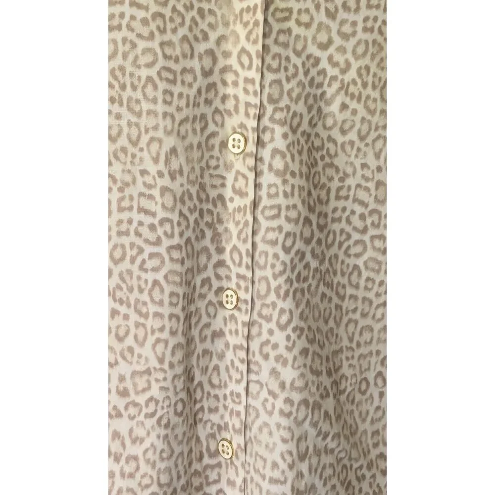 Chico's leopard print no iron collared button up XL - Picture 7 of 8